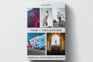 1240 master collection includes transitions luts lens flares and vhs presets