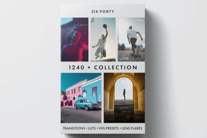 1240 master collection includes transitions luts lens flares and vhs presets