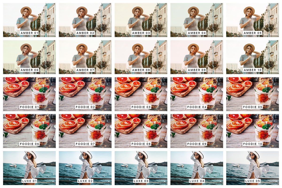 50 influencer lightroom presets luts3