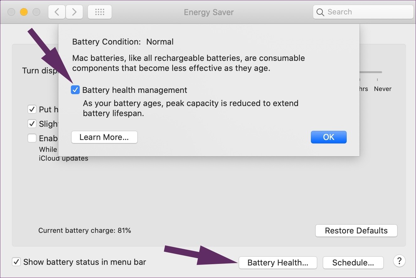 battery health management mac