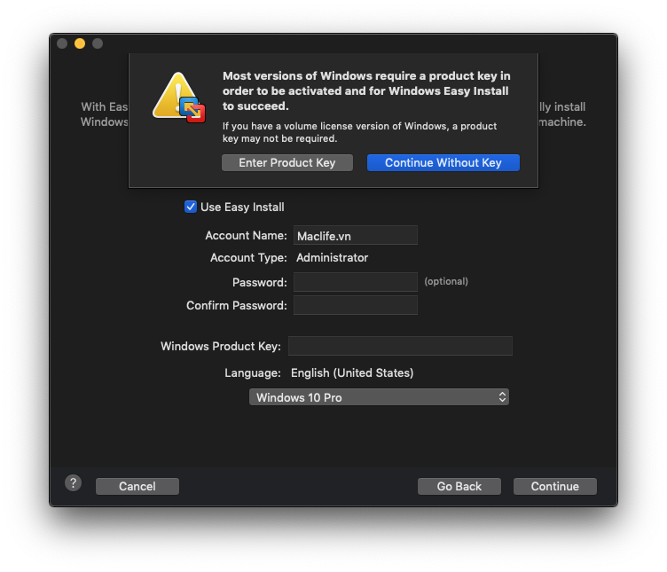 cai windows tren mac voi vmware fusion 11