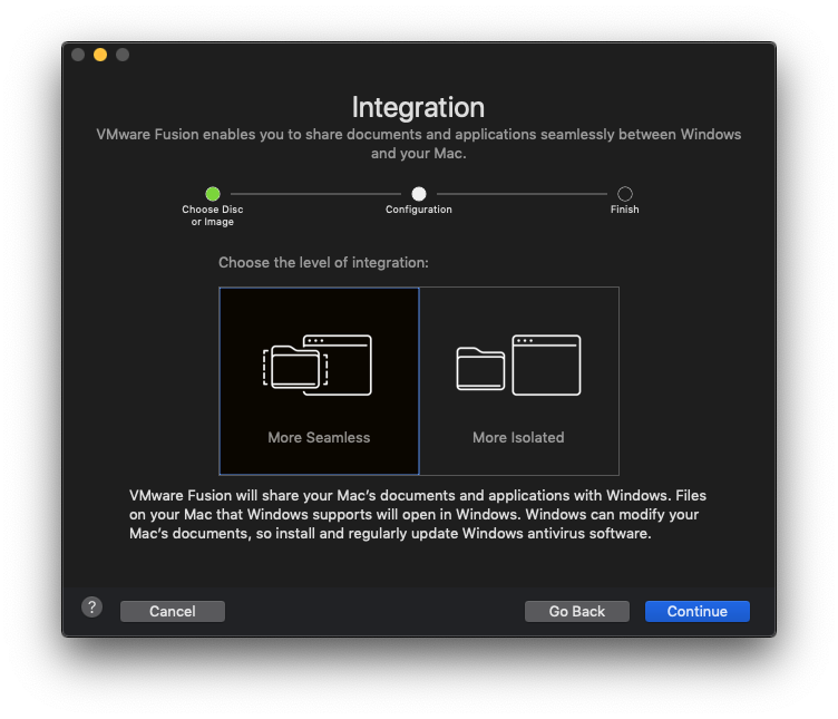 cai windows tren mac voi vmware fusion 12