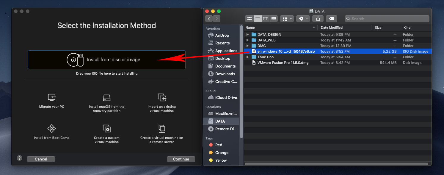 cai windows tren mac voi vmware fusion 8