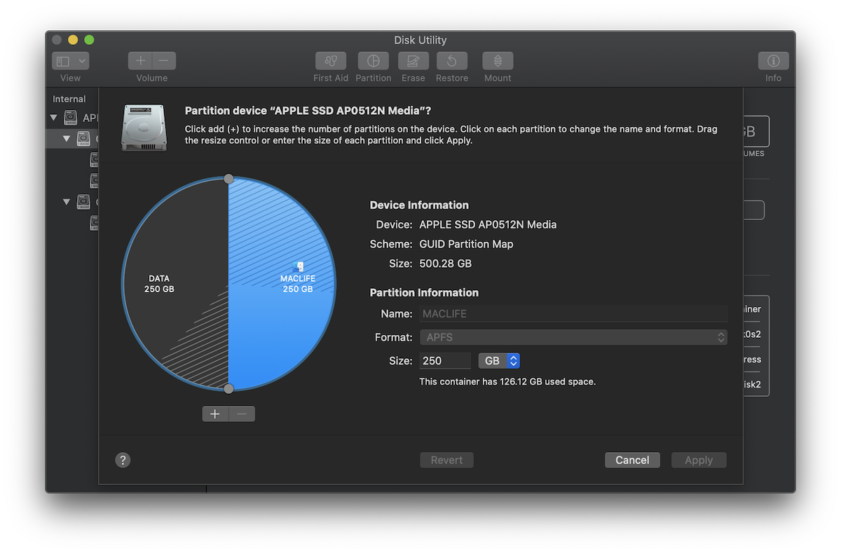 chia partion tren mac
