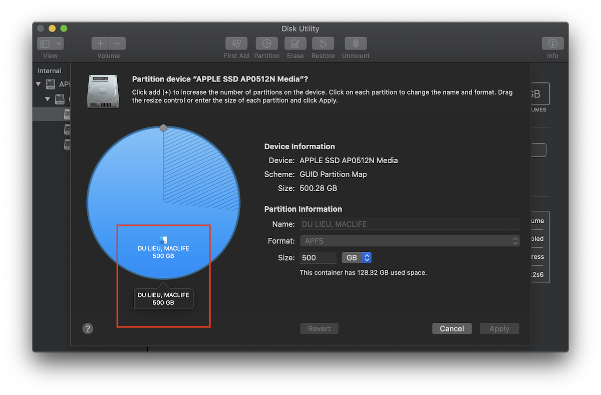 chia partion tren mac6