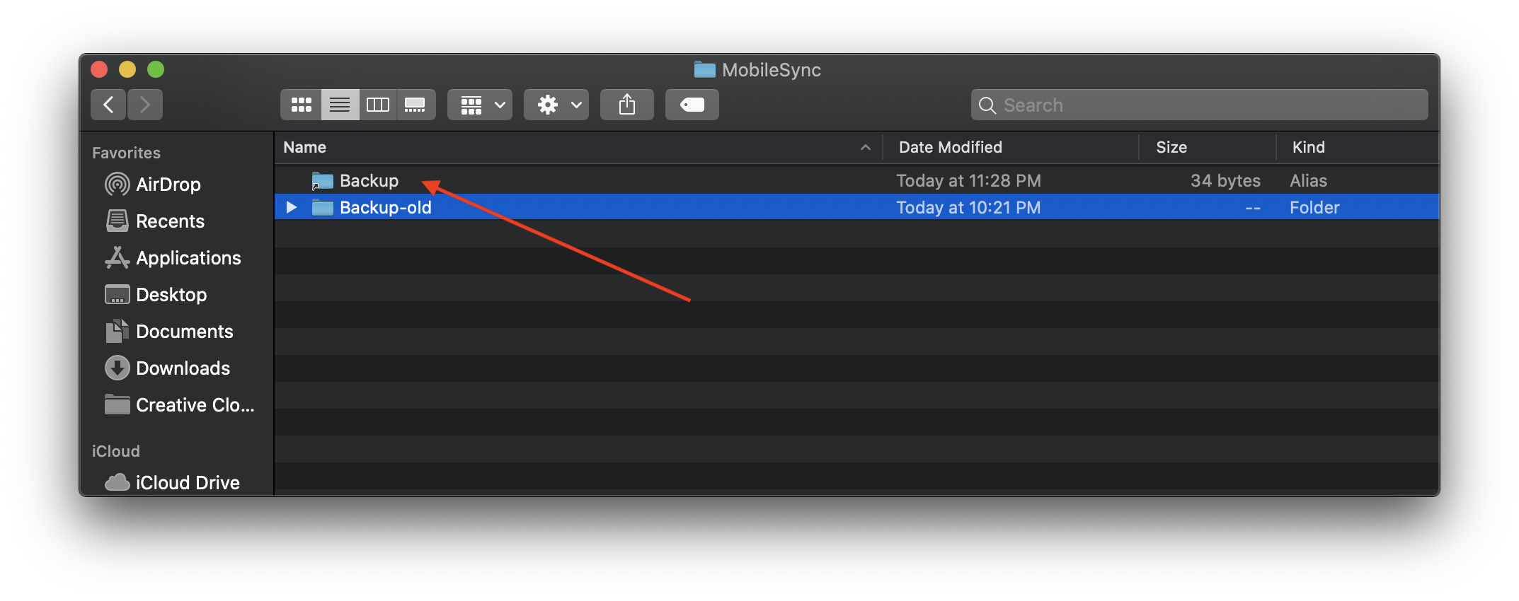 doi duong dan backup iphone 12