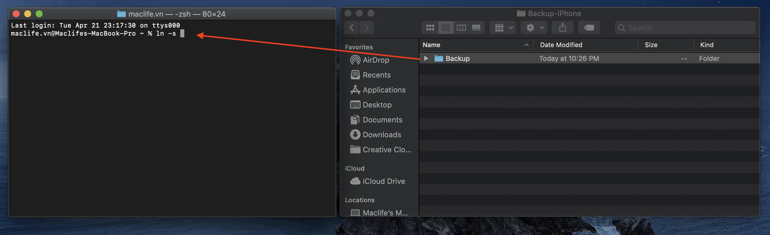 doi duong dan backup iphone 7