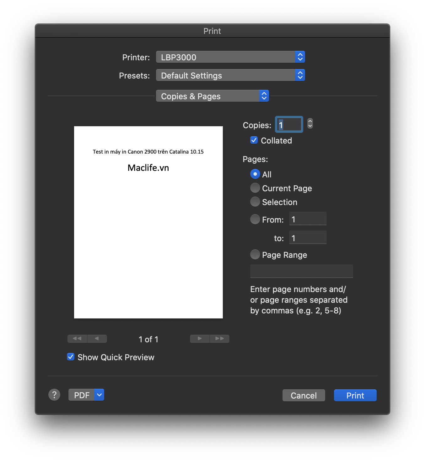 driver in canon 2900 tren catalina 10 15