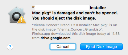 error message damaged