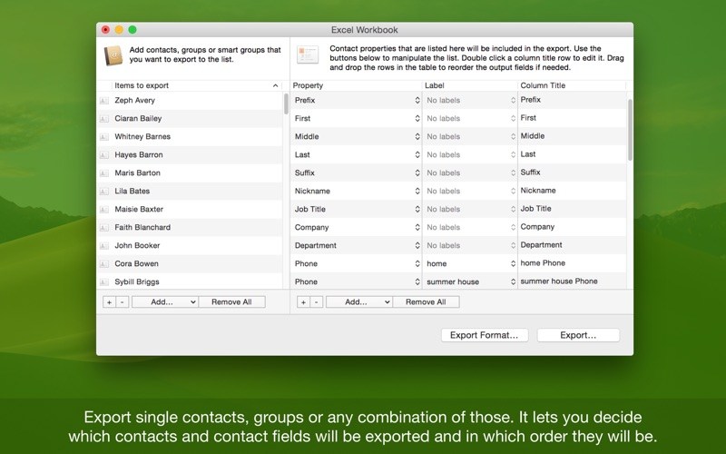 exporter for contacts 2
