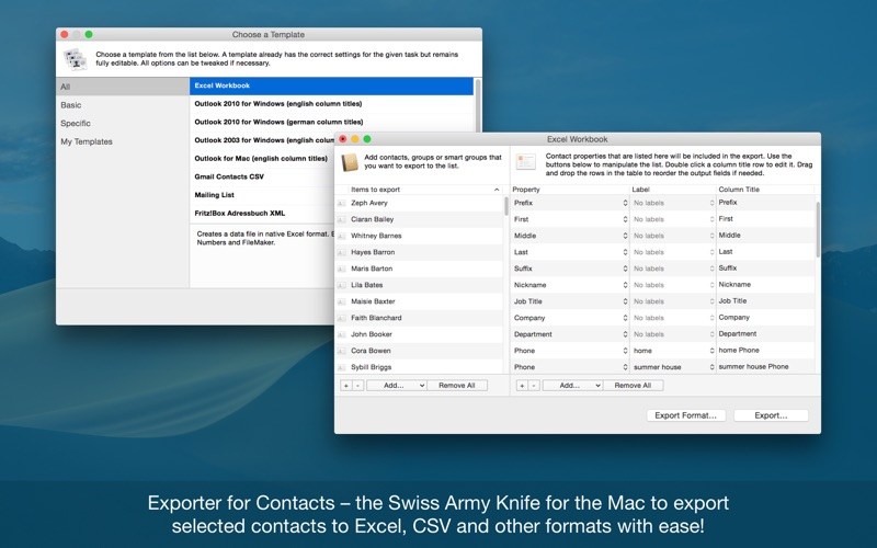 exporter for contacts mac