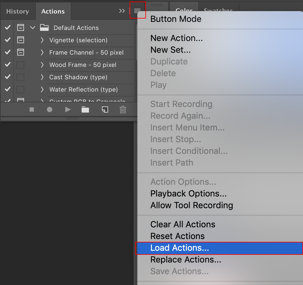 huong dan su dung action photoshop mac 1