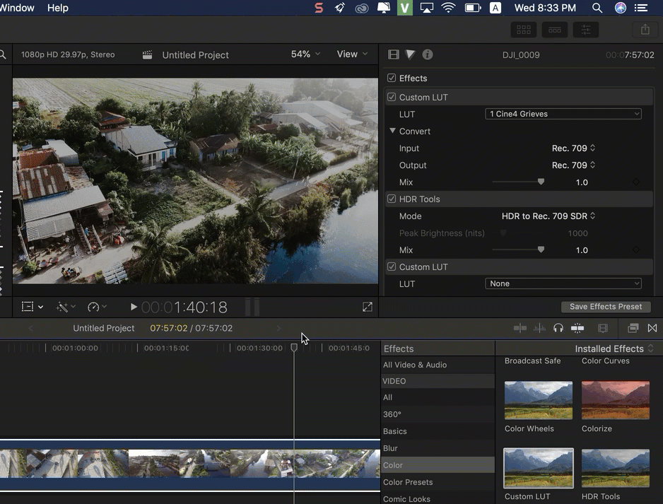 huong dan su dung lut final cut pro