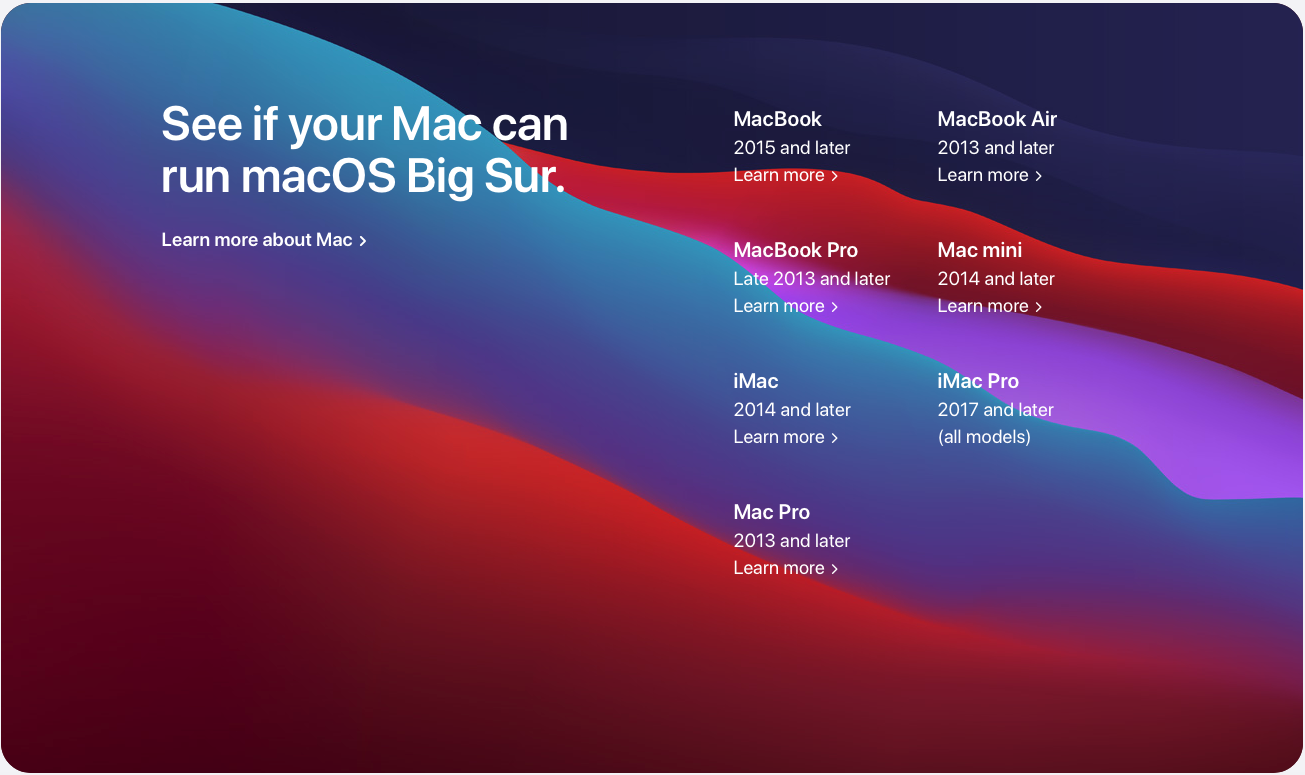 macos-big-sur-support macos big sur support