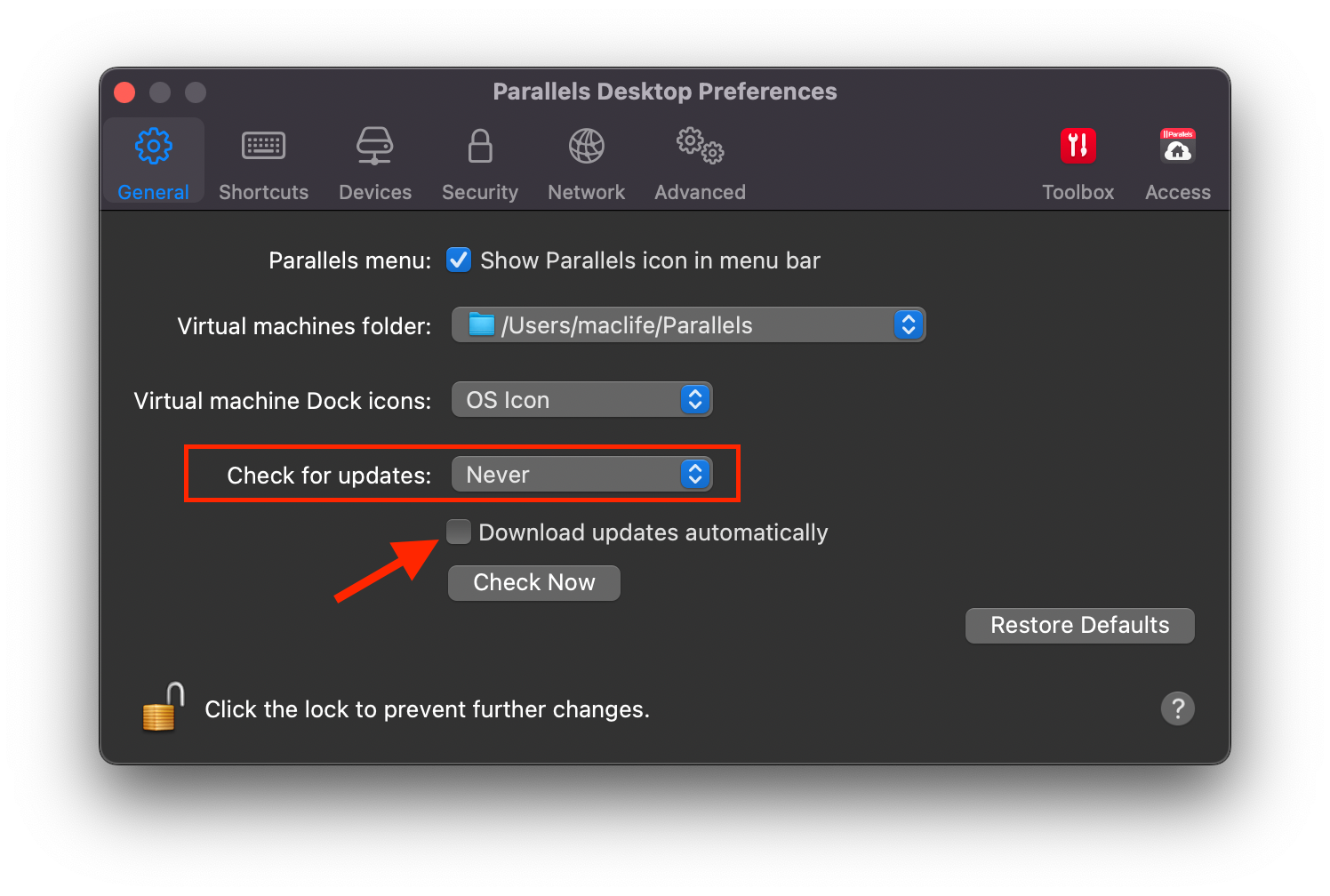 no update parallels 2