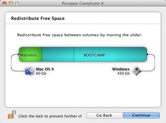 PARAGON CAMPTUNE X MacOs – Điều chỉnh dung lượng Boot Camp 1 paragon camptune