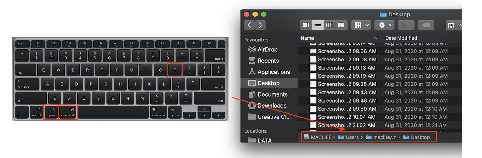 phim tat an hien duong dan