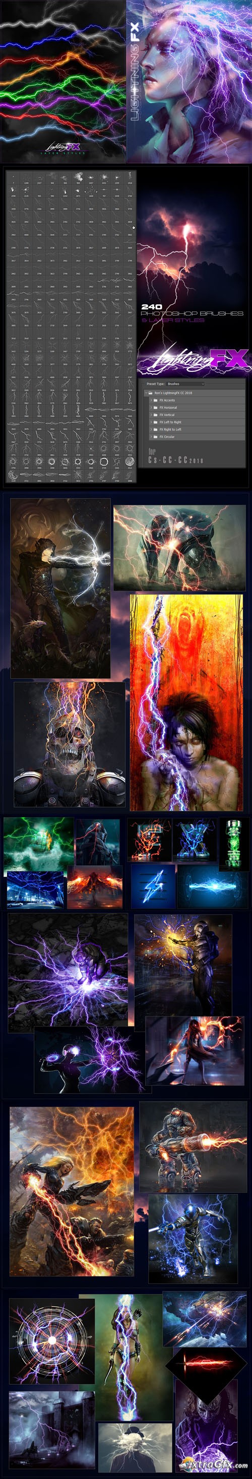 rons lightning fx brushes styles for photoshop
