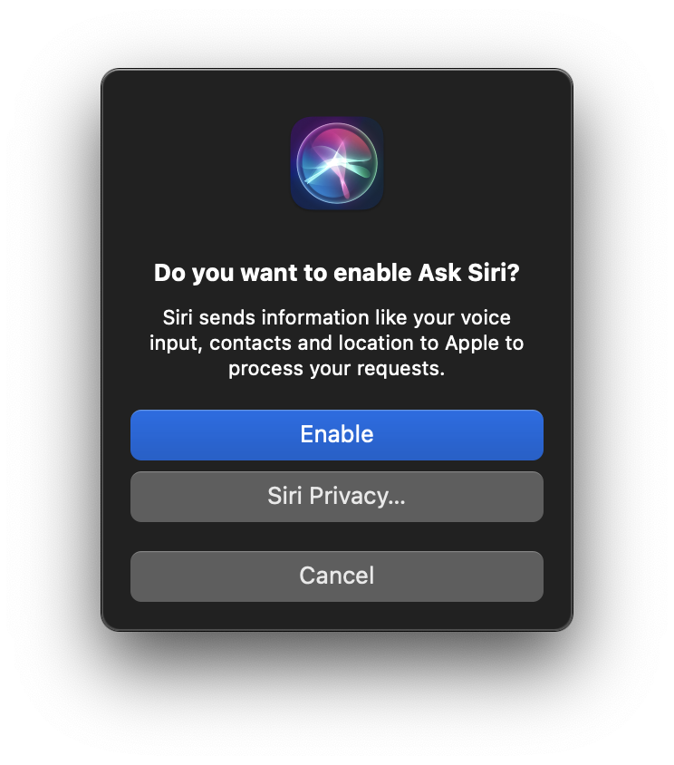 siri popup