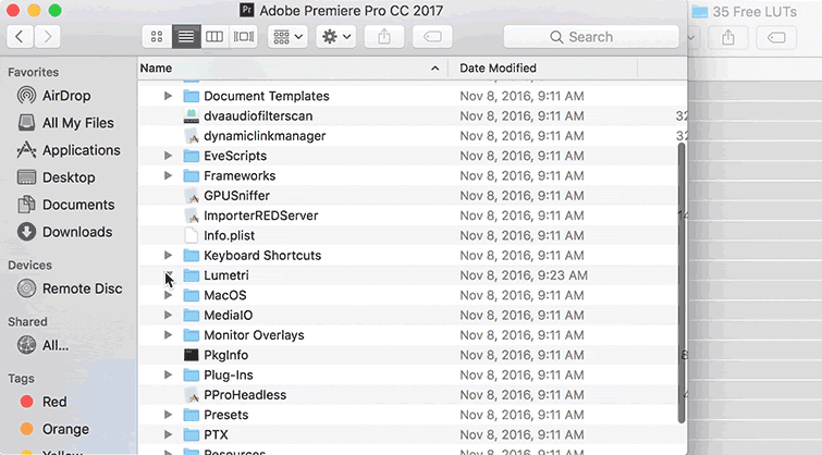them lut tren premere mac