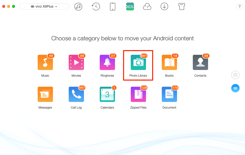 transfer photos from android to iphone3